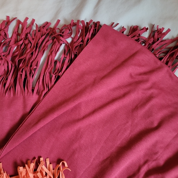 Wraps or scarfs. Fushia, brown and coral. - Picture 2 of 5